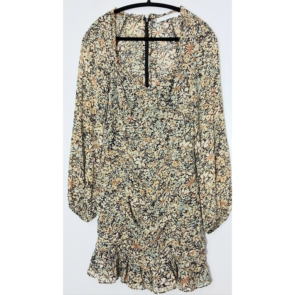 Astr The Label Mini Dress Womens M Marcella Ruched Floral Ruffled Cottagecore